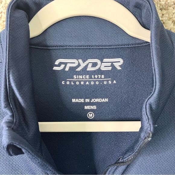 Spyder Sweatshirt Men’s Medium Blue 1/2 Neck Zip Pullover Jacket - Picture 2 of 6